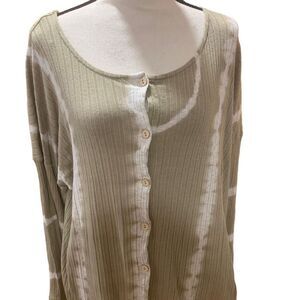 Intimately Free People Womens Olive Green Tie‎ Dye Oversized Tunic Top Women XS